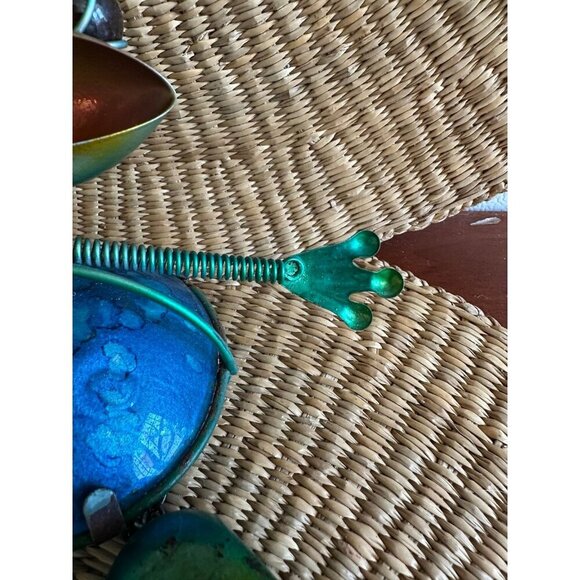 Colorful Metal Frog Figurine with Bell Feet - Picture 7 of 10